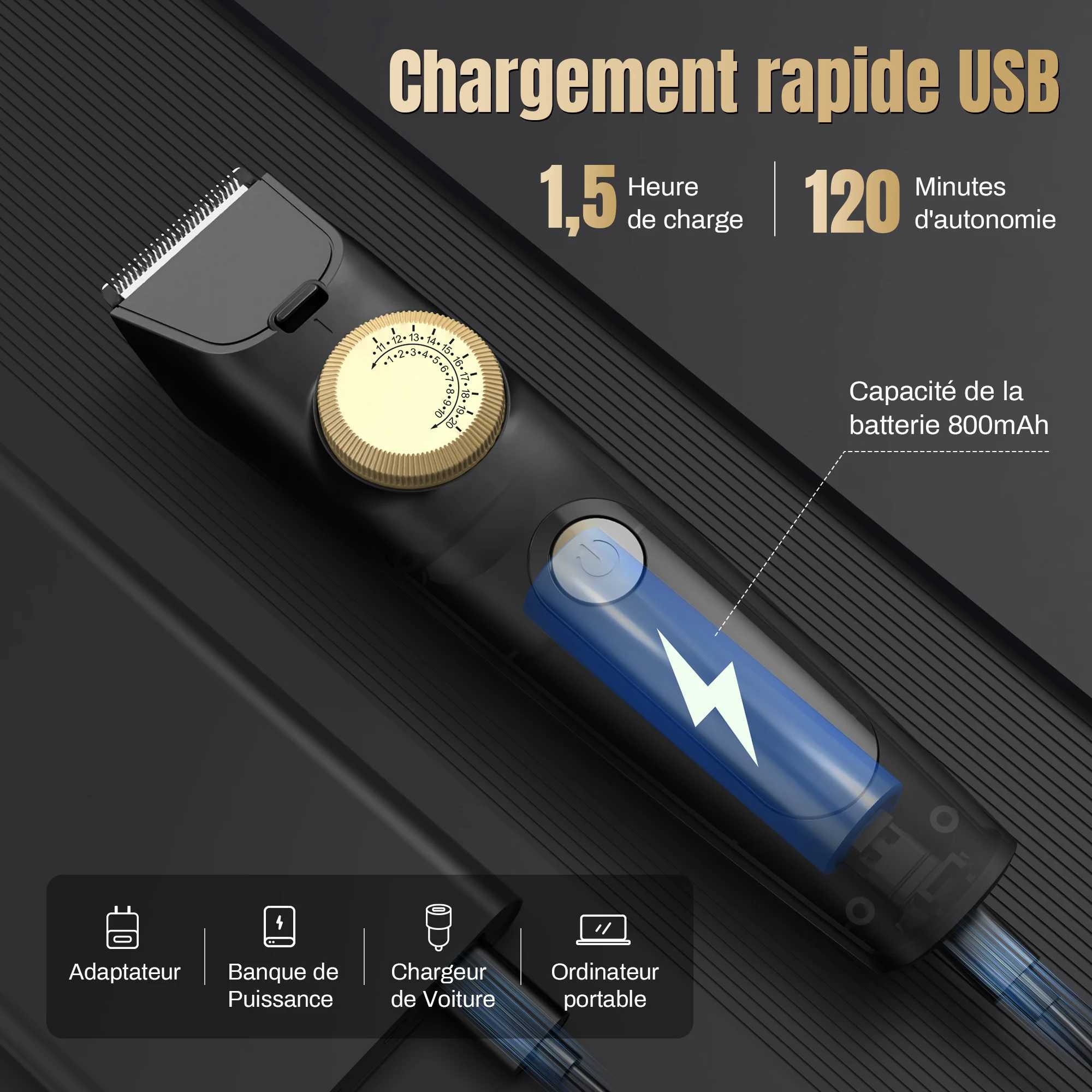 Sejoy Electric Hair Clipper for Men Professional Rechargeable Hair Trimmer IPX7 Waterproof Adjustable Speed Barber ClippersXJ250624