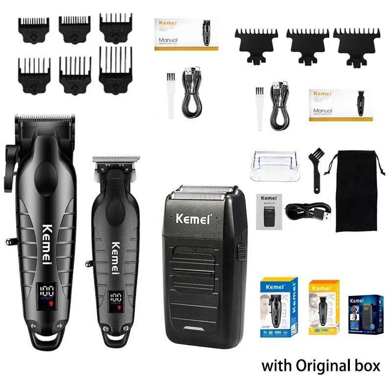 Kemei Hair Clipper Kit for Men Electric Shaver Hair Trimmer Professional Cutting Machine KM-2293 KM-2290 KM-1102 Hair ClipperXJ250624