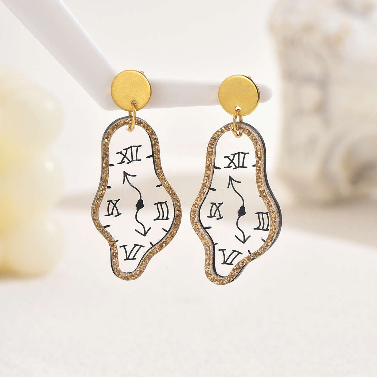 Fashion Style Women's Personality Clock Design Sense Stud High-End Earrings For Women