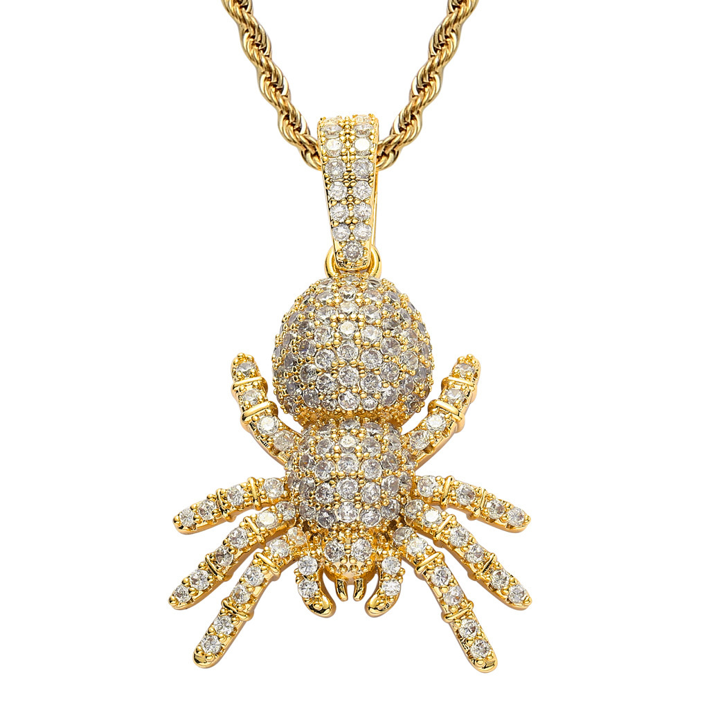 Luxury Moissanite Hip Hop Spider Pendant Iced Out Diamond Unisex Streetwear High - End Accessory Pass the diamond tester