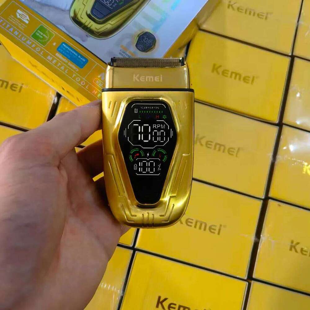 Kemei Professional Men's Electric 9W High Power Full Metal LED Display Double Foil Hair Trimmer Hine Shaver Male T360