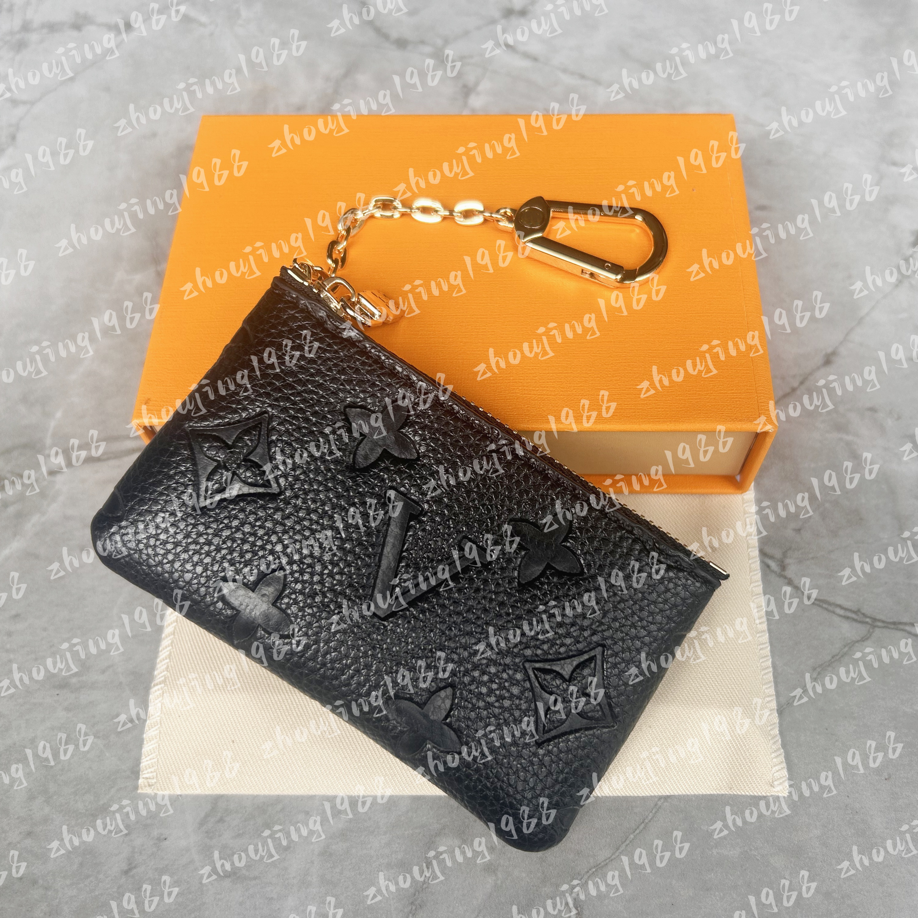 KEY POUCH M62650 POCHETTE CLES Designer Fashion Womens Mens Key Ring Credit Card Holder Coin Purse Luxury Mini Wallet Bag Charm Brown Canvas