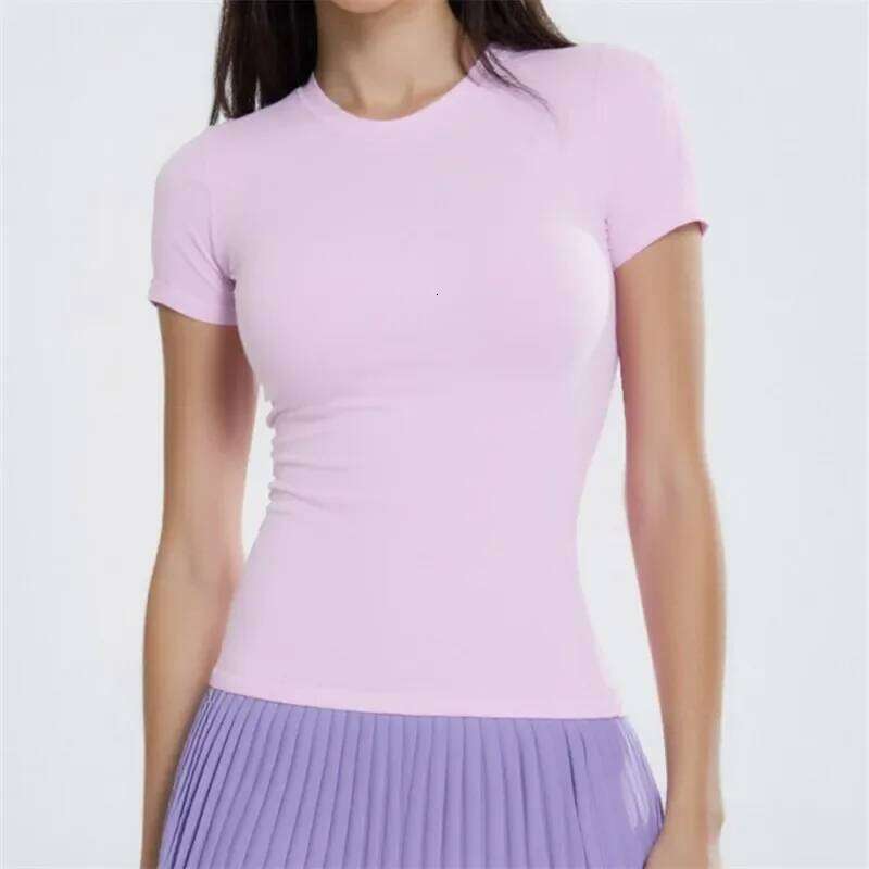 Fashion Lightweight Breathable T shirt Short Sleeve Sports Workout Fiess Soft Women Pilates Running Yoga Sport Top