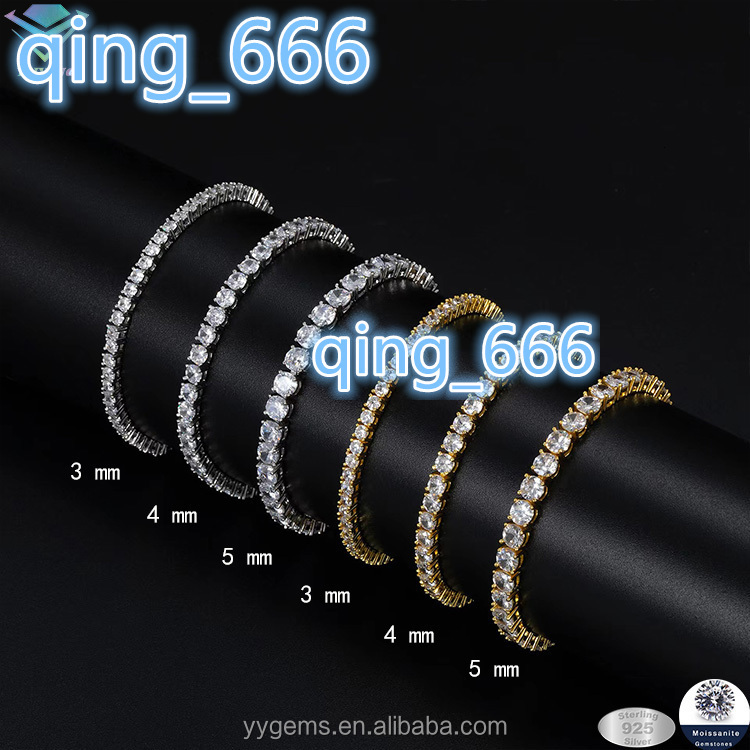 designer necklace 3mm-6.5 mm Diamond Tennis Moissanite Chain White Gold Plated 925 Sterling Silver VVS Mossanite Fine Jewelry Bracelet