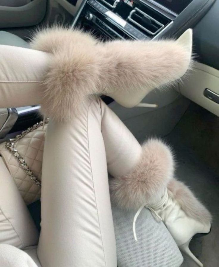 Real Fur Decorated Winter Warm Stiletto Heel Short Boots Pointed Toe Fringes Lace-up Thin Heel Ankle Booties Sexy Boots