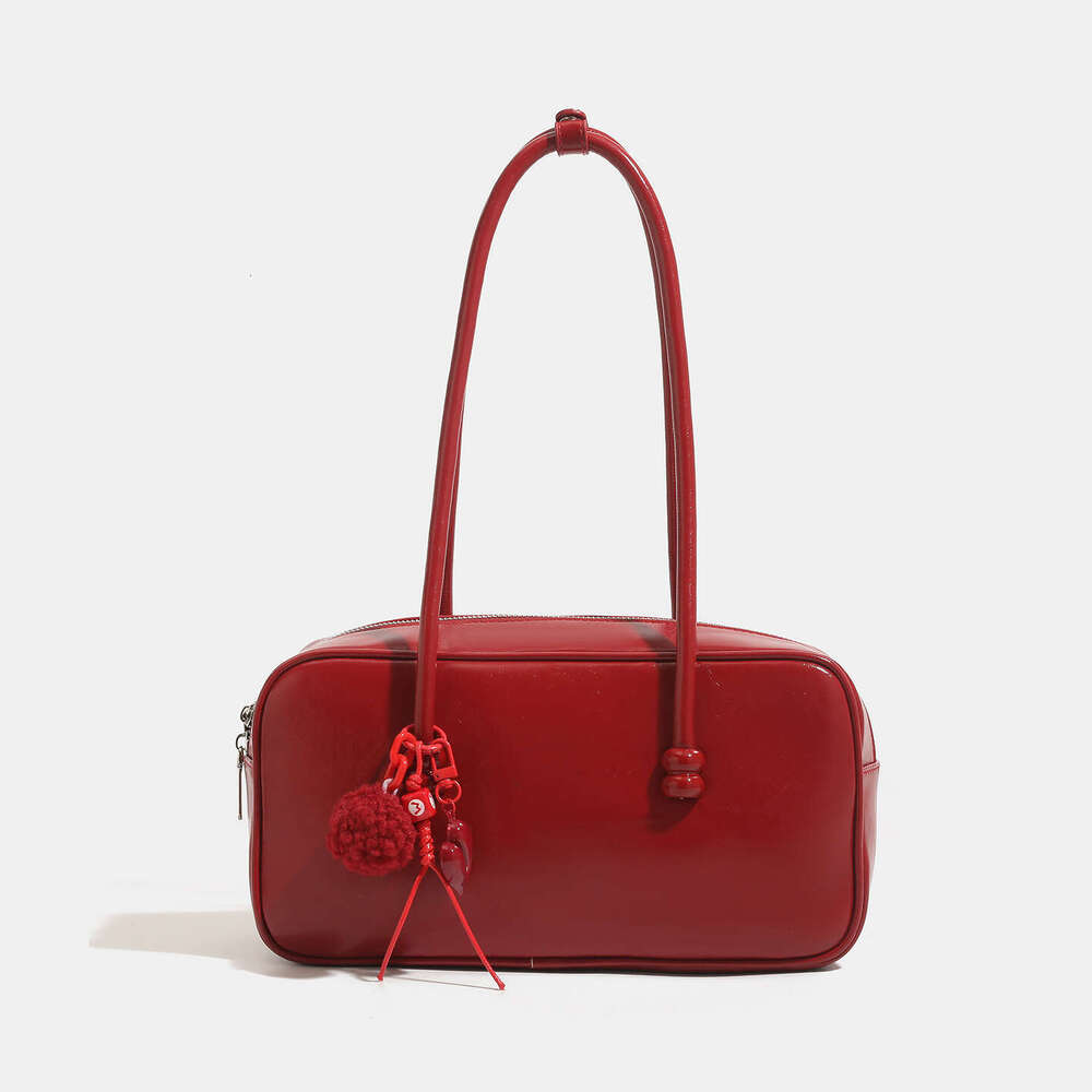 Oil Wax Leather Women's New Single Shoulder Underarm Handheld Boston Bag