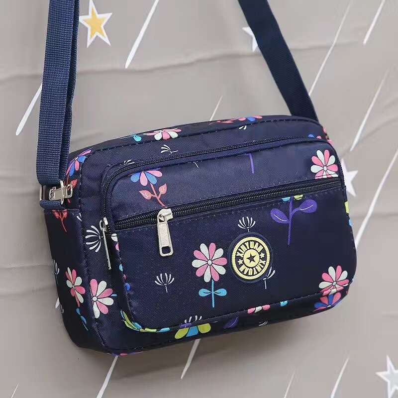 Single Shoulder Crossbody Floral Fabric Backpack Oxford Cloth Casual Fashion Sports Women's Bag Five Zipper Large Size