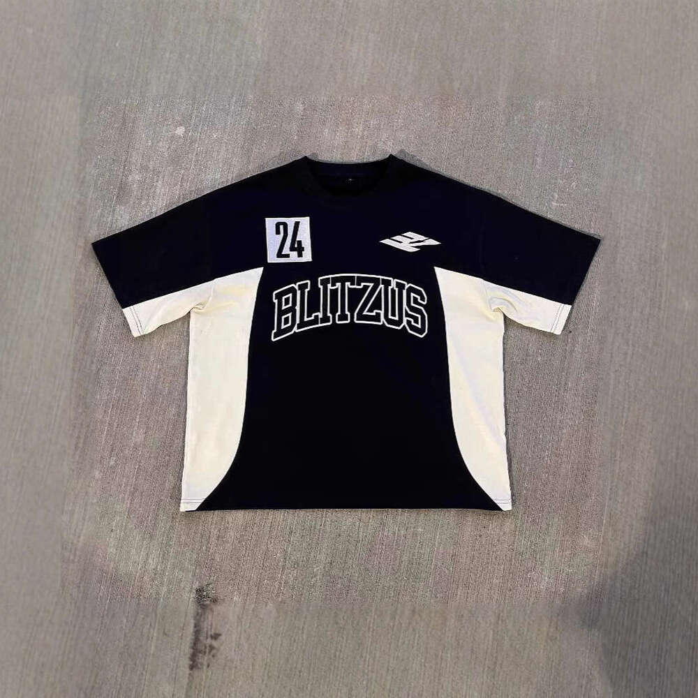 2025 Camouflage Patchwork Short Sleeve Unisex Y2K American Style Sports Trend Brand Patch T-Shirt Couple Top