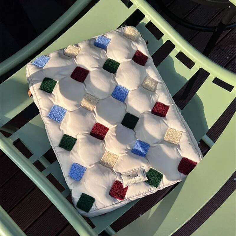 Ins Cute Laptop Sleeve 15 15.6 16 Inch Book Air Table Carrying Case Bag Women Computer Accessories Shoulder Bags Handbag Lady