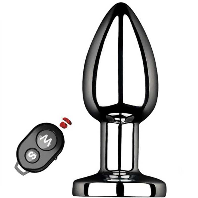 10 Modes Wireless Remote Control Metal Anal Butt Plug Vibrator For Women Men Masturbation Sex Toys W250624