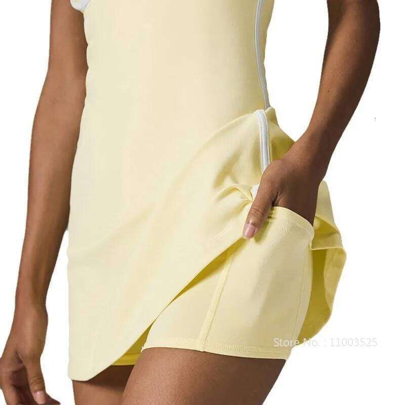 Golf Tennis Dress with Pad Sports Set Yoga for Women Backless Workout Pickleball Dresses Sleevesless Badminton Skorts Activewear
