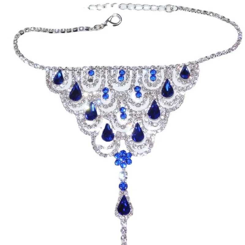 Rhinestone Water Drop Even Toes Anklet Chain for Women Sexy Body Jewelry Beach Barefoot Sandal Anklets Jewelry Accessories U250624