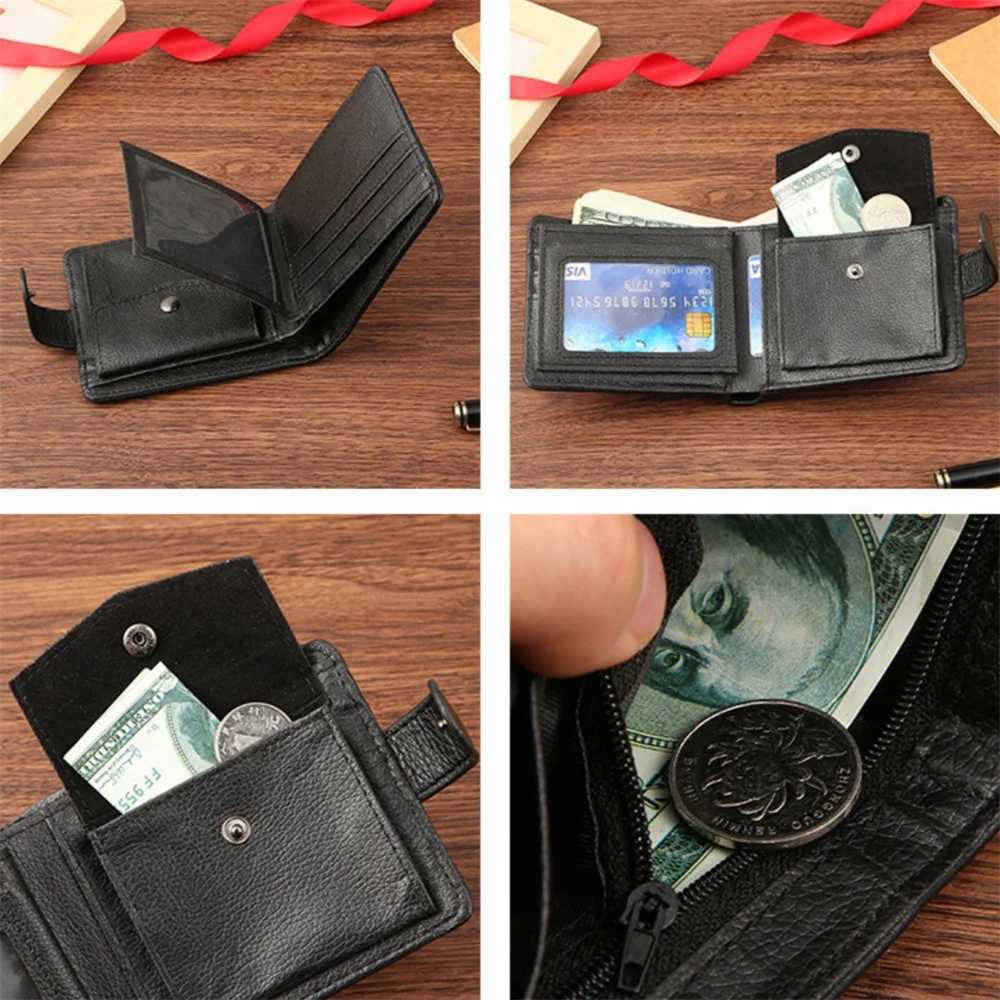 Men Wallets Leather Zipper Purse Man Slim Card Holders Quality Male Short Multi-card Wallet Coin Pocket Purse XJ250624