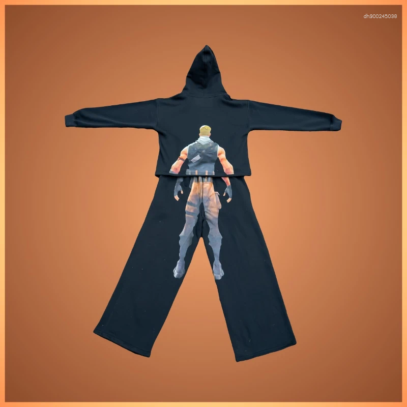 Men's Tracksuits 2 Pcs Hoodies Co-ords Jonesy Tracksuit Character Printed Pattern Sets Simulation Funny Hip Hop Streetwear Unisex Boxy