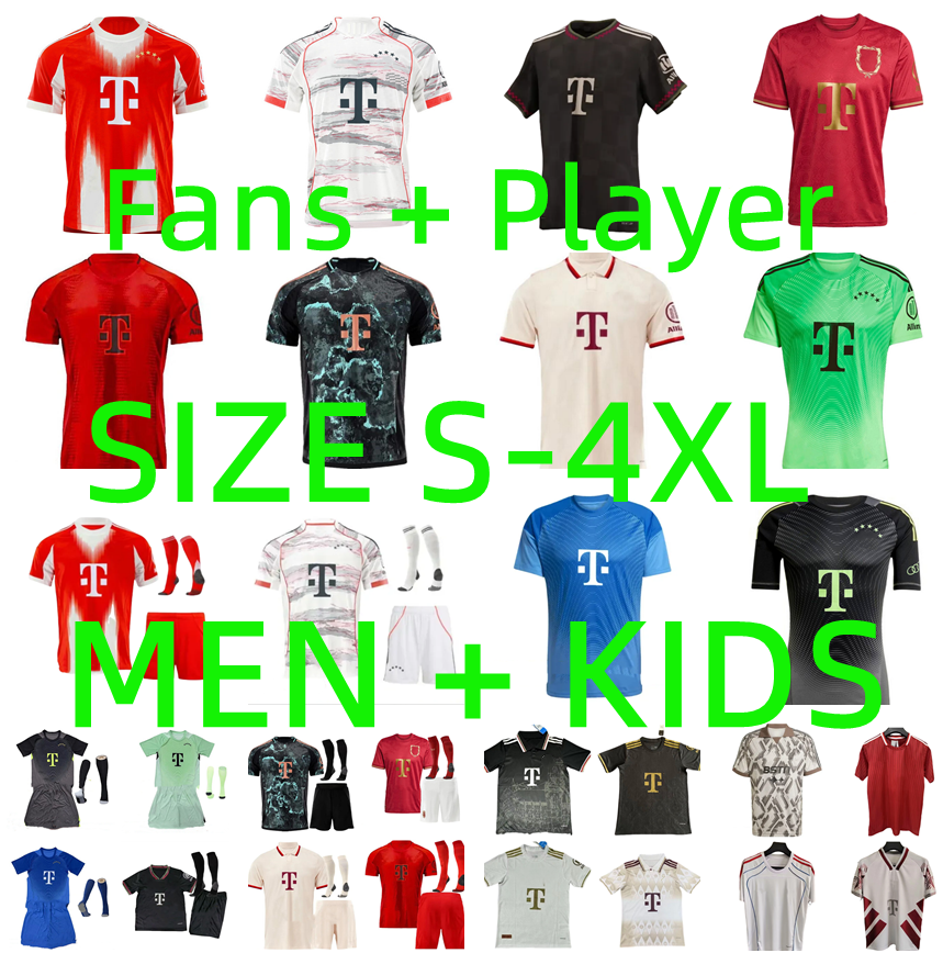 24 25 26 BAYERNS KaNe MUSIALA SANE Soccer Jerseys Player Version 2025 2026 SANE GNABRY MULLER KIMMICH 125 anniversary mUNIch BECKENBAUER football Shirt Men Kids kits