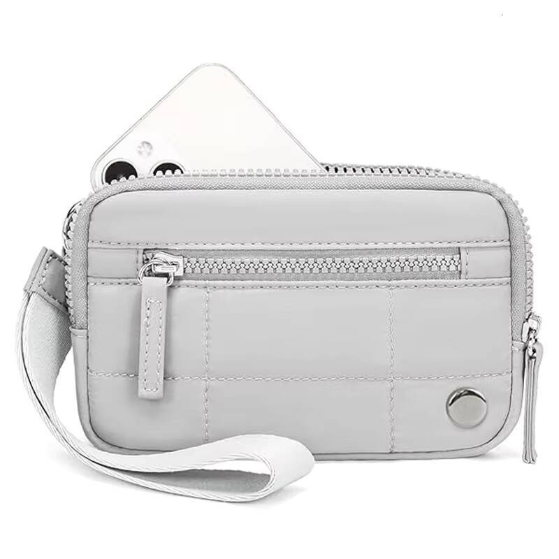 Puffer Wristlet Wallets Women, Nylon Quilted Wallet with 3-Zipper Purse for Travel Credit Card Holder Phone Organizer ddmynov