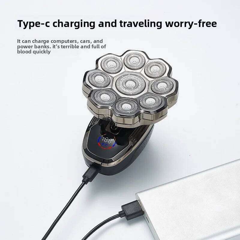 New Electric Shaver With 9D Magnetic Suction Blade Head, Full Body Water Washing Shaver, And Multifunctional Optical Head Hin