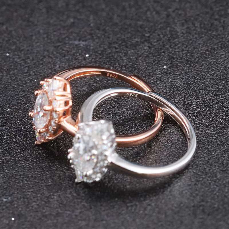 D Color VVS Moissanite Engagement Ring Diamond 925 Sterling Silver Jewelry Wedding Ring