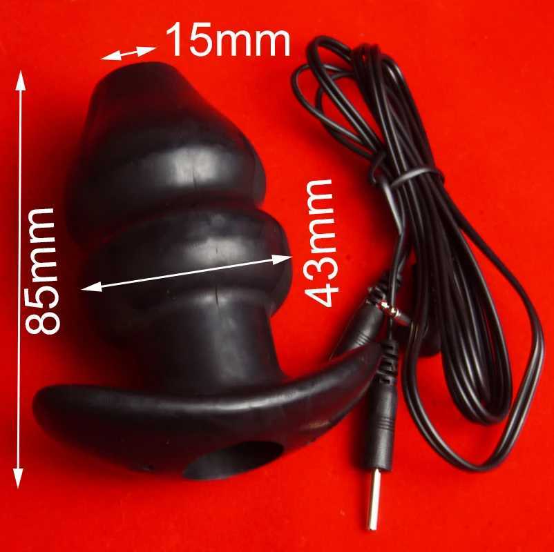 Electrosex Electrostimulator Anal Butt Plug Estim E-stim Hollow Core Buttplug Electro BDSM Anus Dilator Electric Shock Sex Toys W250624