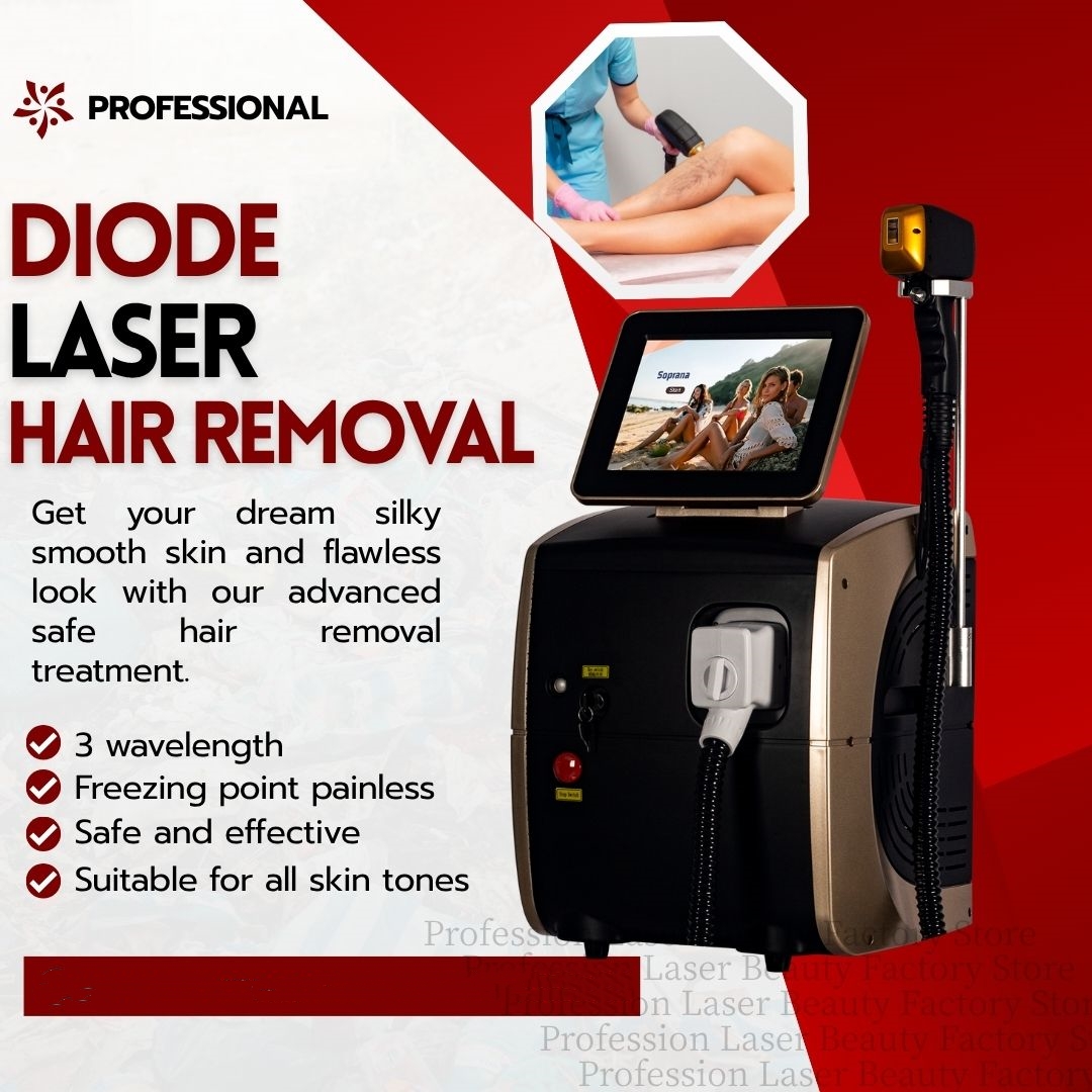 New Hair-Remove Ice Platinum 3 Wavelength 808 Diode Laser Hair Removal Machine 808 Removal Machine Removal for Home Use