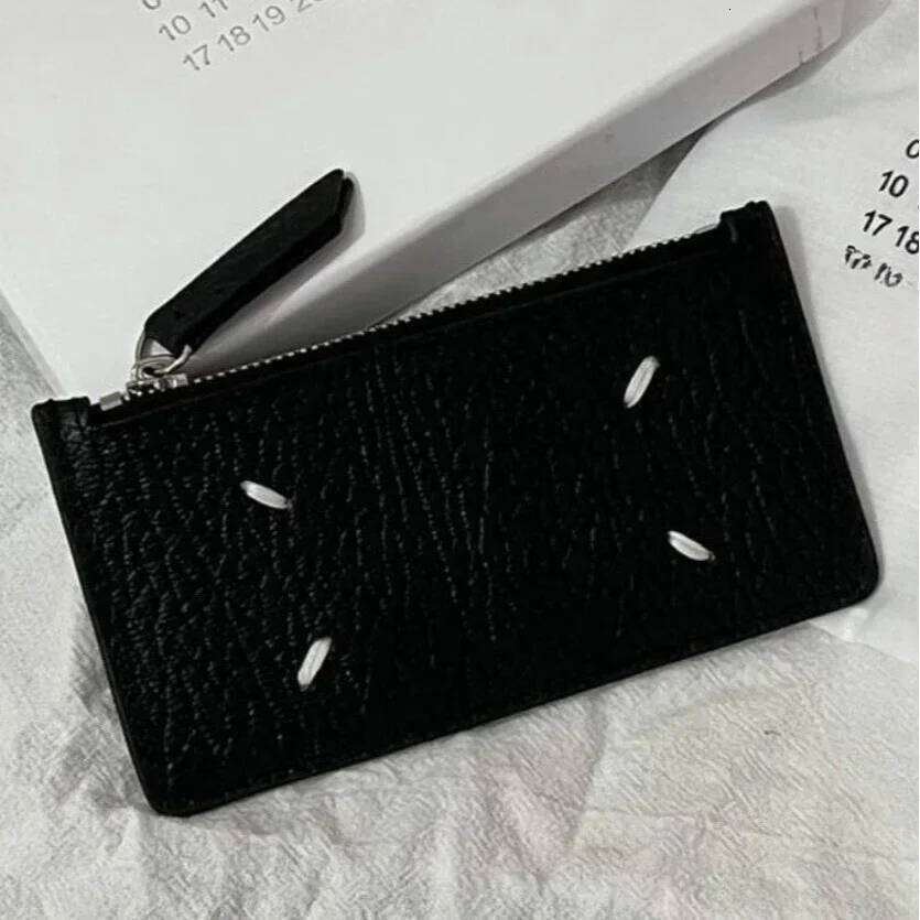 Mm6 Genuine Leather Small 2024 New Versatile Multi Slot Zero For Men And Women's Short Wallet