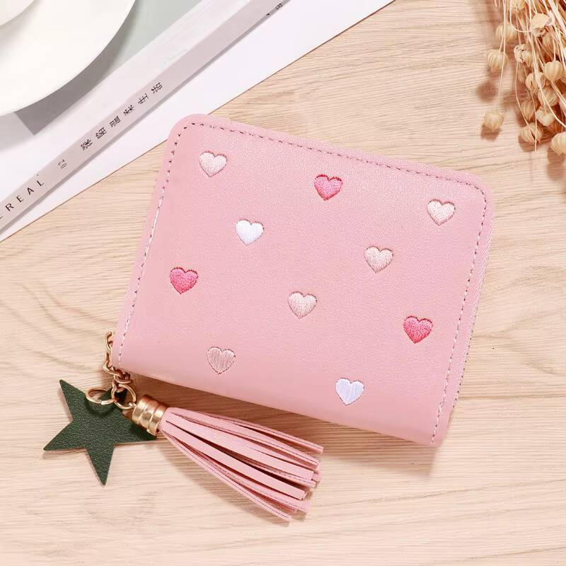 2024 Women Small Ladies Mini Tassel Cute Girl Short Zipper Lovely Pu Leather Coin Purse Female Hand Wallet Cartera ddmynov Y260206