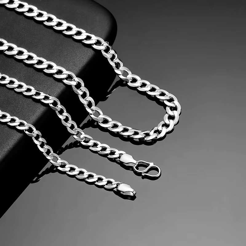 3/4/5/6/7mm Miami Cuban Link 925 Sterling Silver Chain Gold Plated Hip Hop for Men Women Fine Jewelry Wholesale Bulk Bracelet