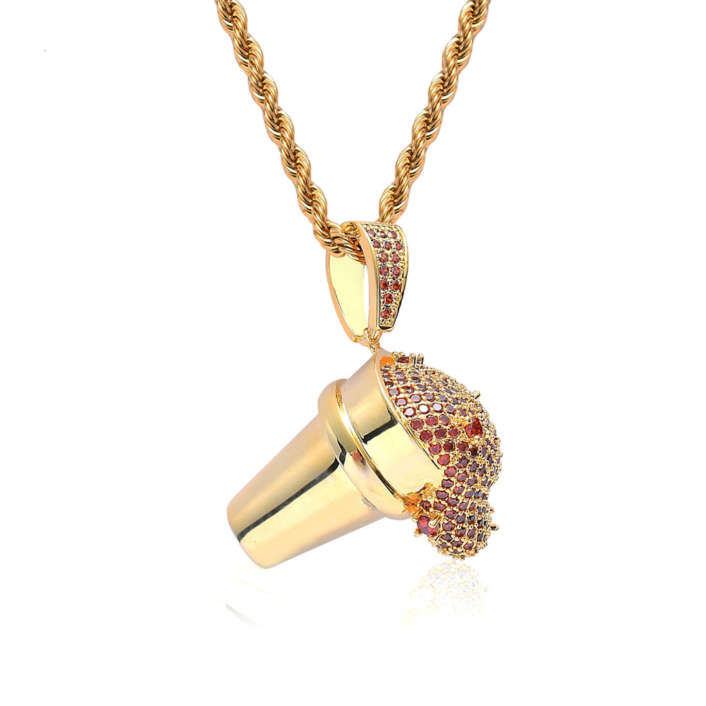 Luxury Moissanite Jewelry Drink Ice Cream Iced Out Pendant Creative Bling Hip Hop Streetwear Versatile Accessory Pass the diamond tester