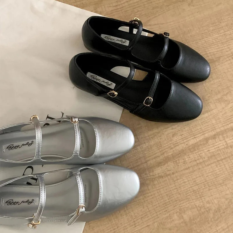Female Buckle Strap Footwear In Women Mary Janes Flats Shoes Summer Spring Fashion Shallow Ladies With Shoes 250624