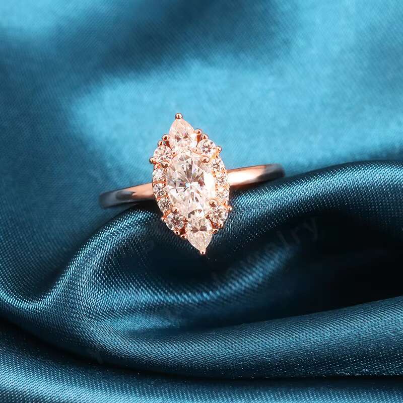 D Color VVS Moissanite Engagement Ring Diamond 925 Sterling Silver Jewelry Wedding Ring