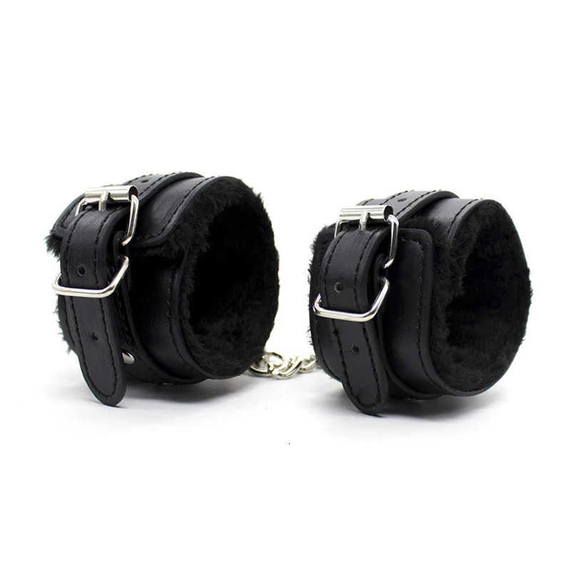 Leather Bdsm Handcuffs Sexy Ankle cuffs Adult Sex Toys for Womans Couples Fluffy Handcuffs Bdsm Slave Bondage Cuffs Sex Shop 250624
