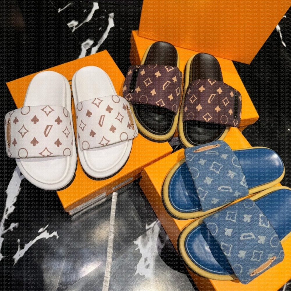 Designer Comfort Mule Slippers Pool Pillow Women Printed Sandals Couples Slippers Men Summer Flat Shoes Fashion Luxury Slipper Classic Slides Slipper Size35-45