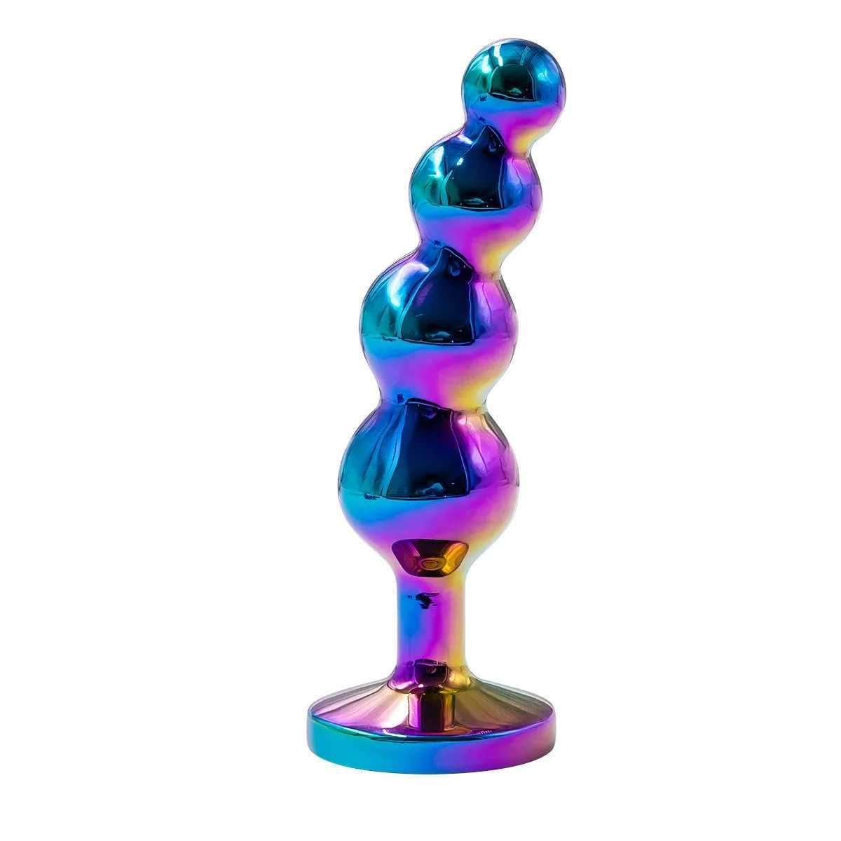 New Colorful Anal Plug Metal Anal Beads Butt Plug Metal Dildo G-spot Stimulating Prostate Massager Sex Toys for Men and Women W250624
