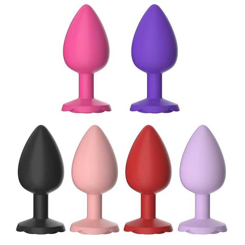 Rose Anal Plug 3 Size Silicone Butt Plugs Stimulator Anal Sex Toys Prostate Massager Anal Trainer Sex Toys for Men Women Couples W250624