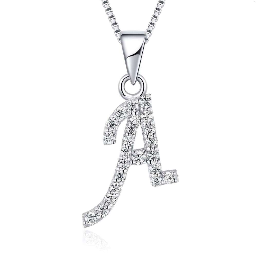 Sterling Sier Chain Necklace Fashion Pendant Charming Rhodium Plated Letter Style Wedding Party