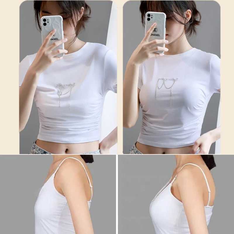 Push Up Bra Strapless 5cm Thick Adhesive Bra Padded Nipple Tape Reusable Invisible Nipple cover silicone bra Free Bra StrapW250624