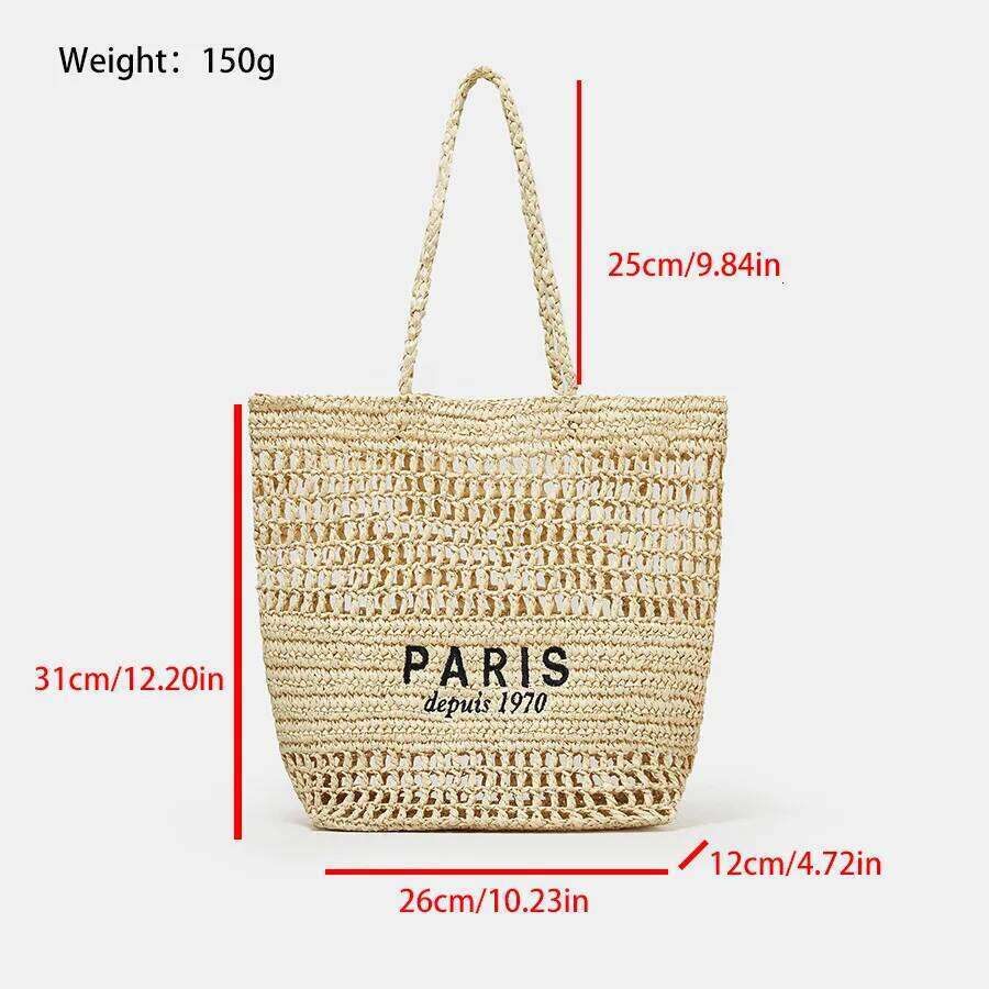 Straw Beach Women Woven Tote Shoulder Crochet Handbag Mesh Summer Vacation Picnic Purse Embroidered Letter Bag designer luxue purse bag luxury designe