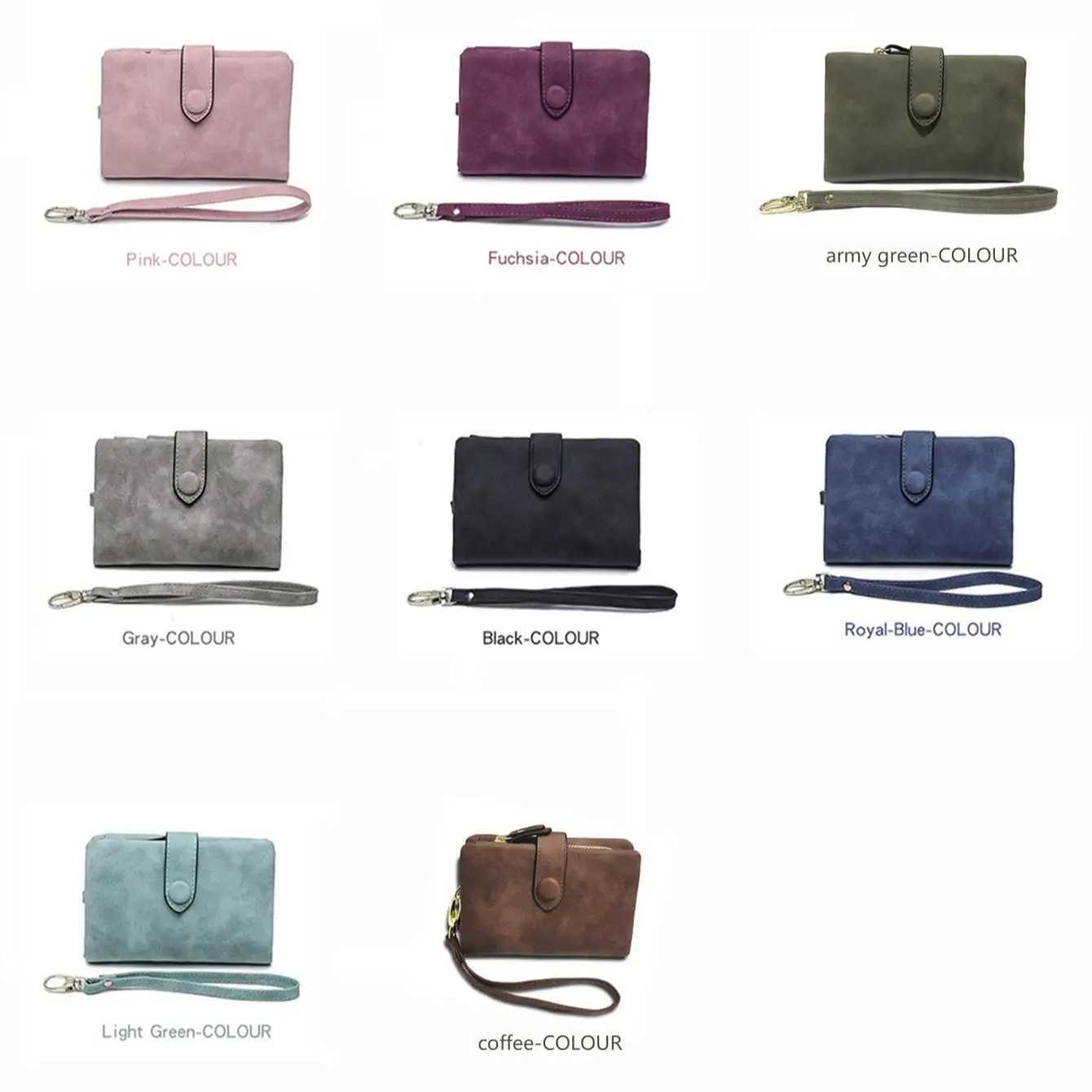 Womens Short Frosted Wallet Korean Version Student Small Fresh Cute Tri-fold Multi Card Slot Zero Wallet Multifunctional WalletXJ250624