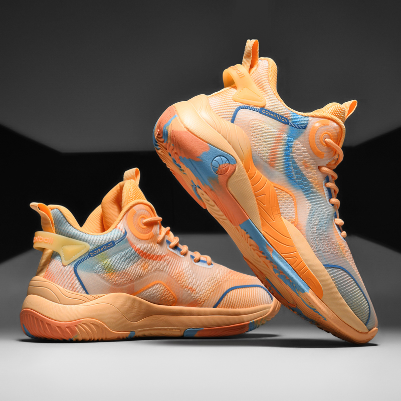 8877-Boys High Top New Style Basketball Shoes Chinese Breathable Anti-slip Outdoor Sneakers Fitness Running Training Sneakers