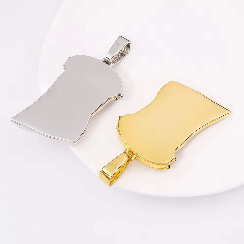 High Grade Polished 925 Silver Mossanite Diamond Jewelry Jesus Pendants Necklaces White Gold/Yellow Gold Hip Hop Fashion Jewelry