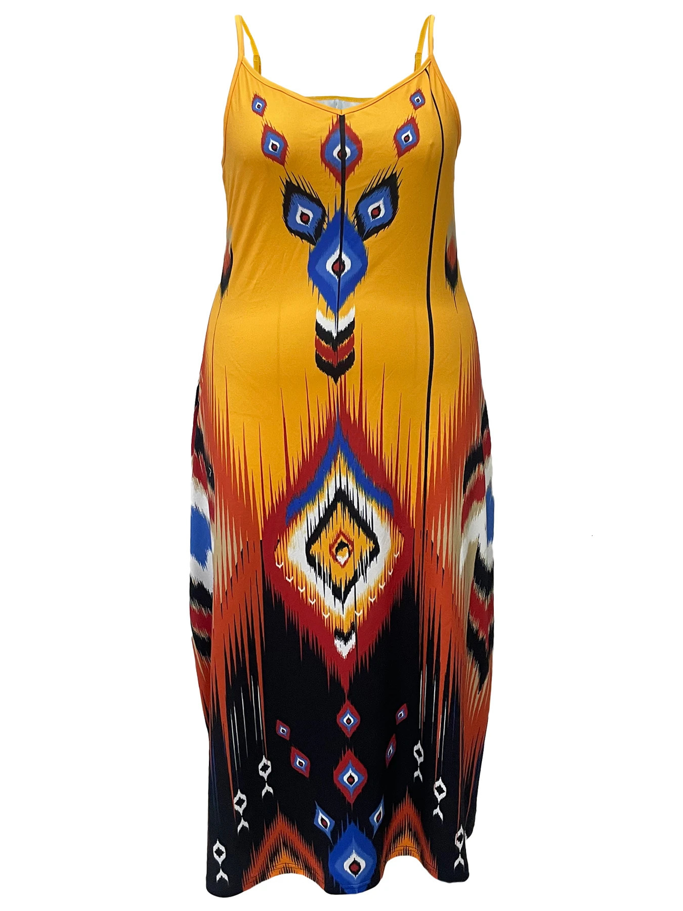 Womens Plus Size Print Strapless Dress Spring Summer Casual Sleeveless Clothing 250613