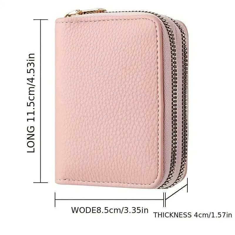 Women Wallet Zipper Short Style Purse Lychee Pattern Solid Color Fi Large Capacity Multi Card Slot Coin Purse with ZipperXJ250624
