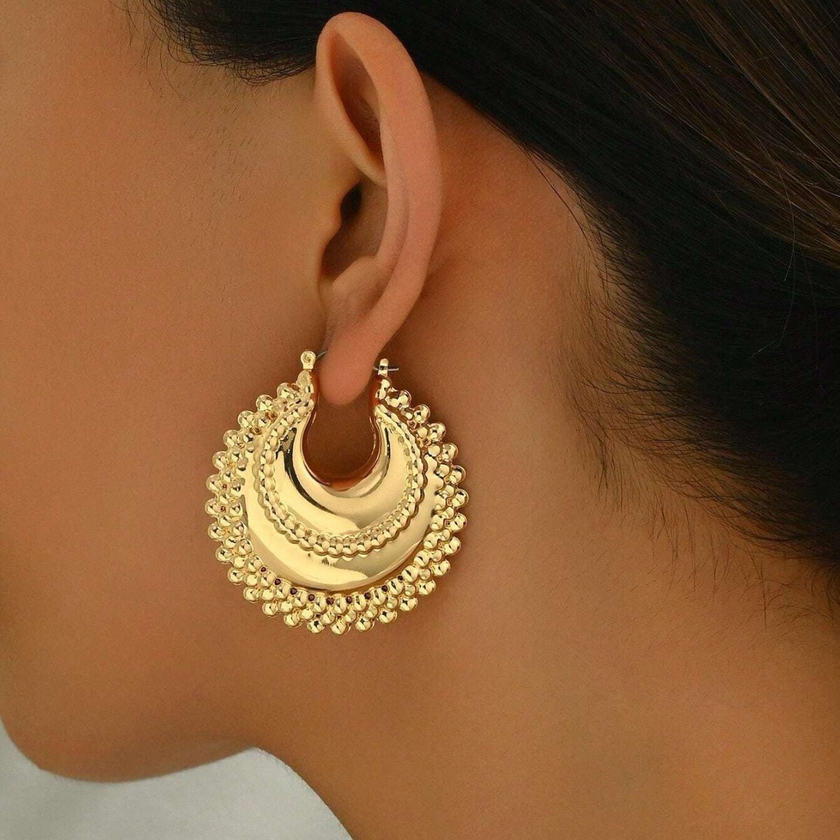 Wind Women's Jewelry Edge Hoop High-End Design Commuter Earrings