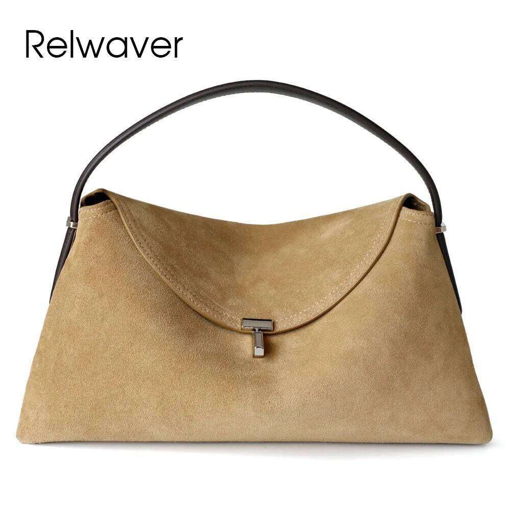 Luxury Designer bags Relwaver suede cowhide shoulder bag fashion flap 2024 winter versatile messenger chic crossbody bags for women