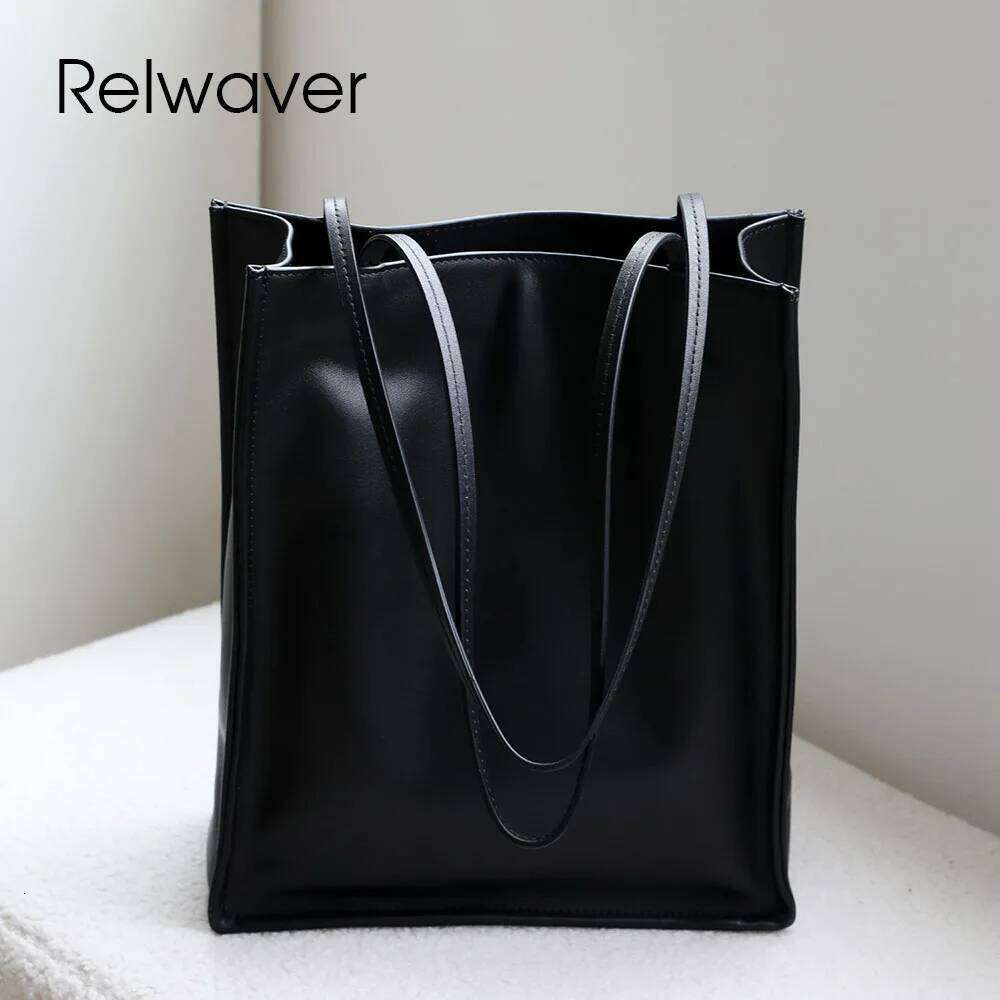 Luxury Designer bags Relwaver tote genuine leather shoulder 2025 autumn commuting ladies handbag big composite women bag