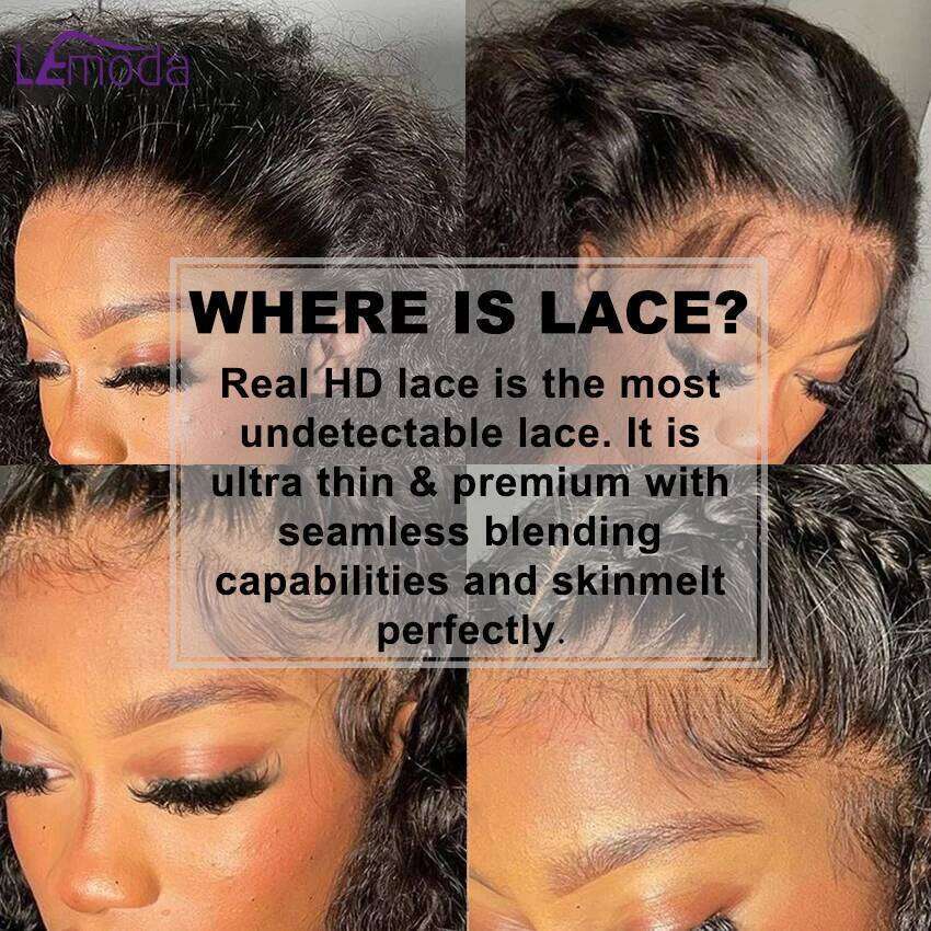 Lemoda 12A Water Wave Lace Virgin Human Hair Wigs 250 Density Skinlike Real HD 13x6 Full Frontal Wig For Women