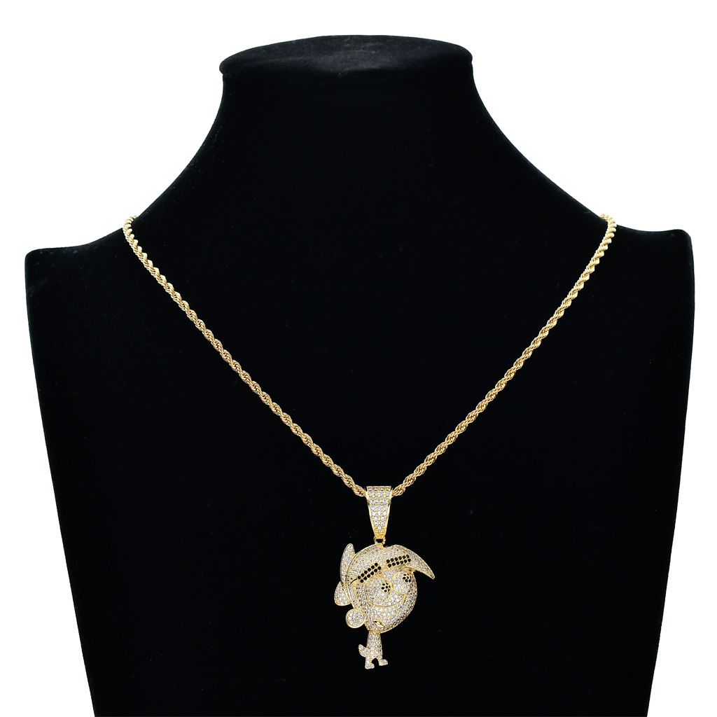 New Arrival Hip Hop Necklace Anime-Inspired Pendant Iced Out Design High-Class Moissanite Necklace Pass the diamond tester