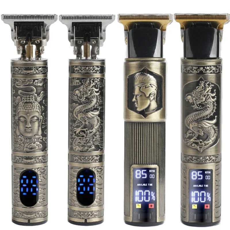 T9 hairdresser electric push cut hair USB electric push large screen dragon carving razor bald hair clippers XJ250624