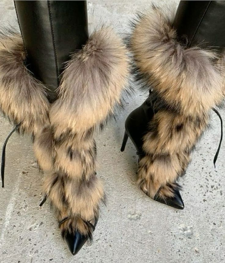 Real Fur Decorated Winter Warm Stiletto Heel Short Boots Pointed Toe Fringes Lace-up Thin Heel Ankle Booties Sexy Boots