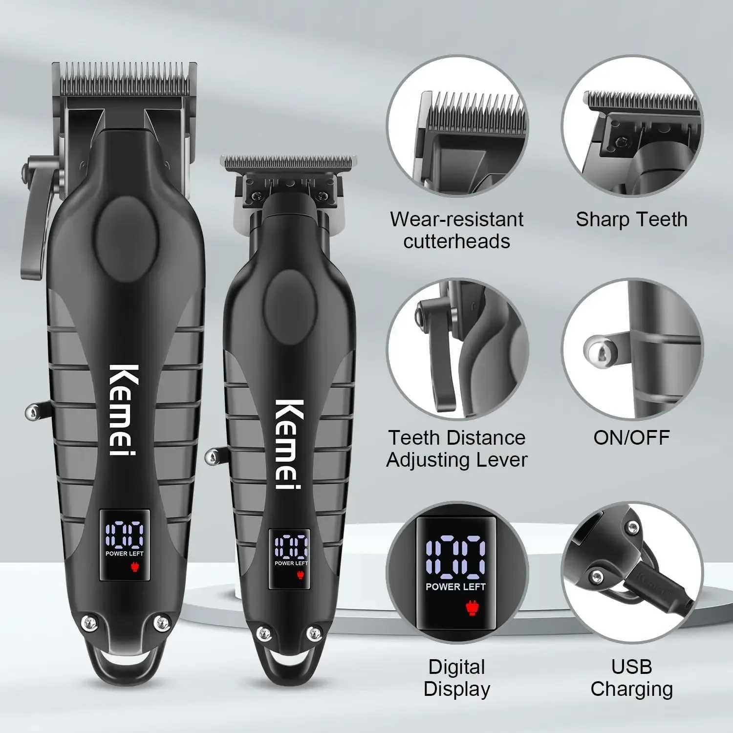 Kemei Hair Clipper Kit for Men Electric Shaver Hair Trimmer Professional Cutting Machine KM-2293 KM-2290 KM-1102 Hair ClipperXJ250624